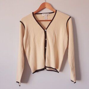 Vintage 90s Soft Yellow Cotton Blend Cardigan